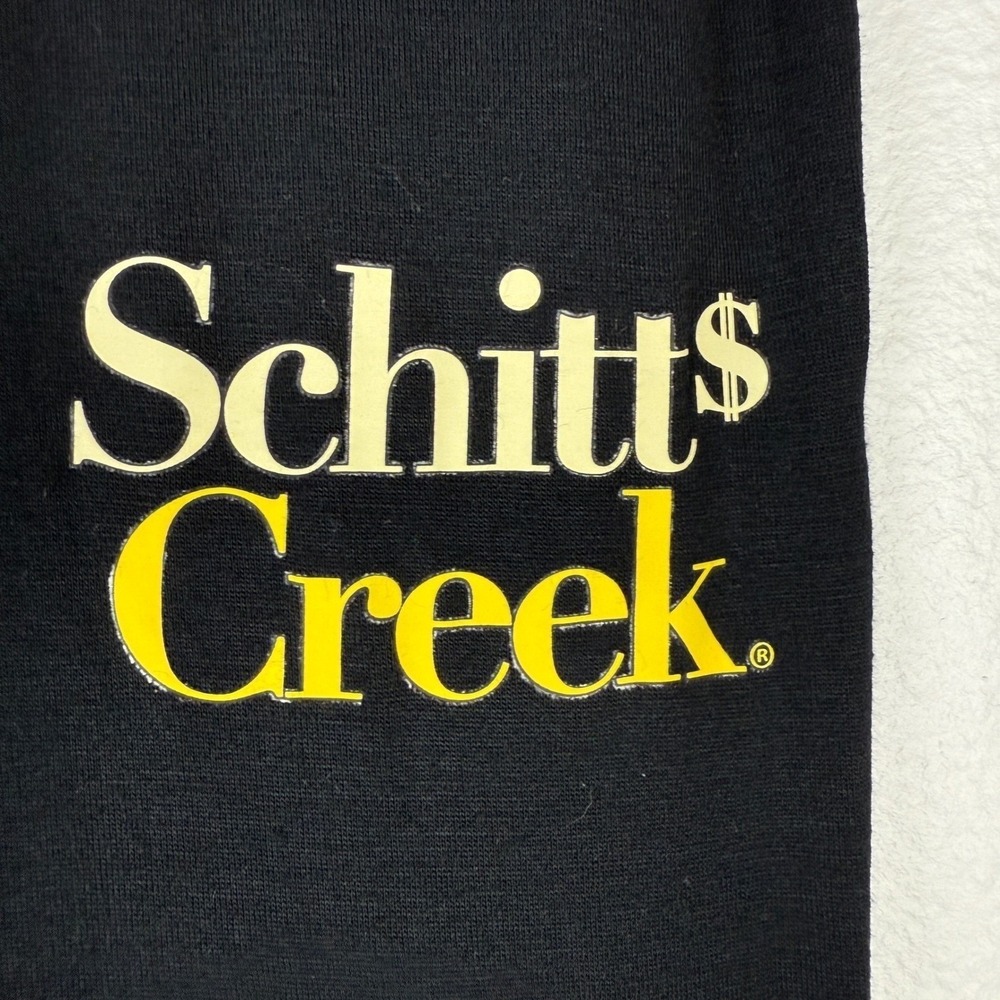 Schitt's Creek Black Flare Lounge Pants Women's Large Logo Bell Bottom Yoga